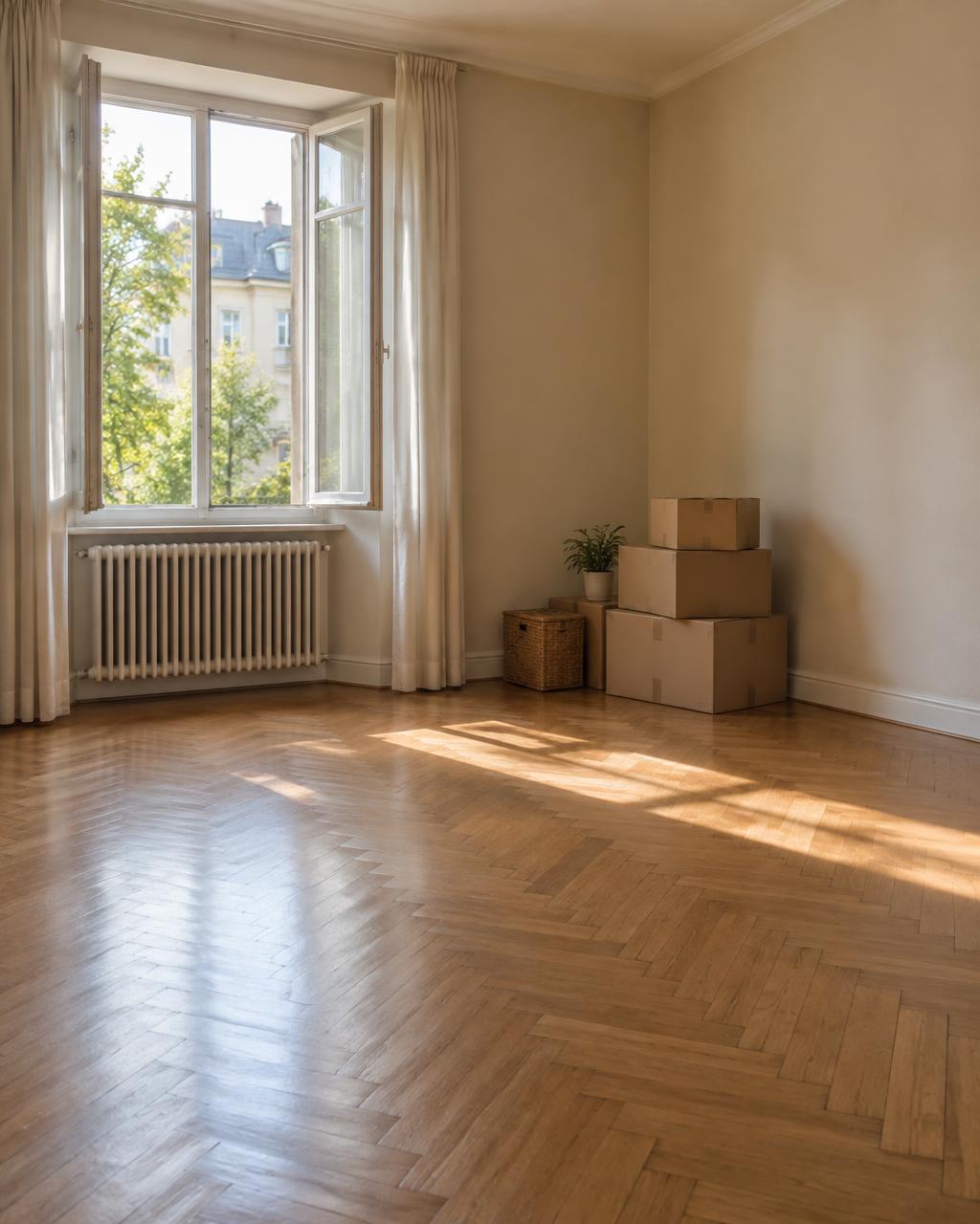 Besenrein geräumter Wohnraum nach einer Haushaltsauflösung